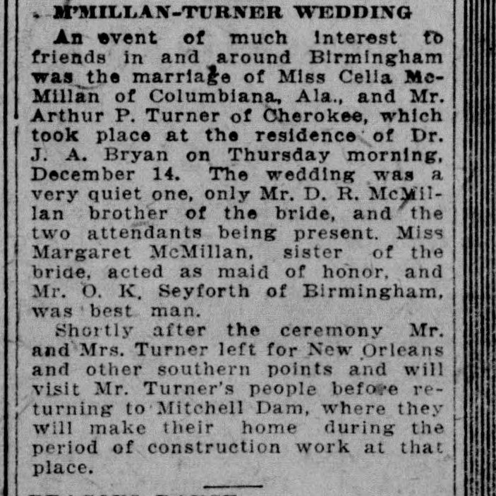 Celie McMillan-Arthur P. Turner